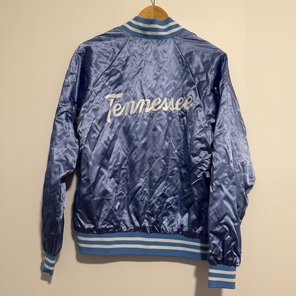 Hang TN limited edition unisex blue satin TN titans bomber varsity jacket - Picture 2 of 7